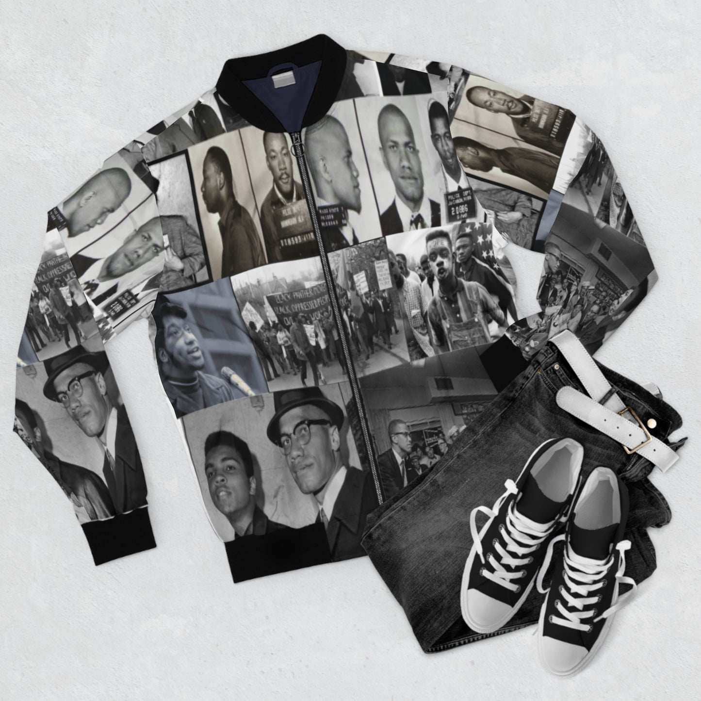 Black Men AOP Bomber Jacket